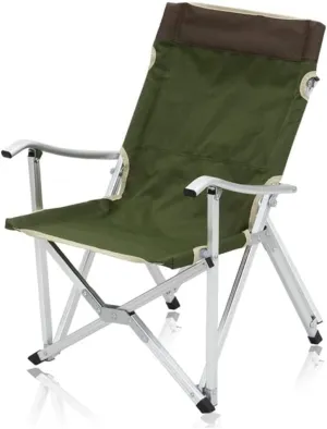Camping Chair Outdoor Chair Foldable Chair Camping Folding Chair Heavy Duty Steel Frame Support Collapsible Aluminum Alloy Arm Chair For Outdoor Indoor Folding Camping Chair ( Color : Green , Size : 4