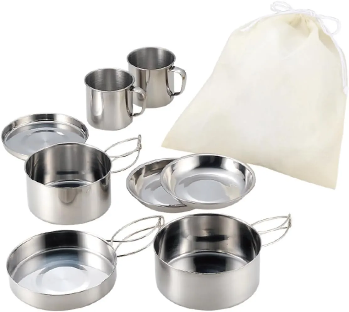 Camping Cooking Pot Multifunctional Pot Set Odlan Cookware Portable Camping Cookware Set Cooking Supplies
