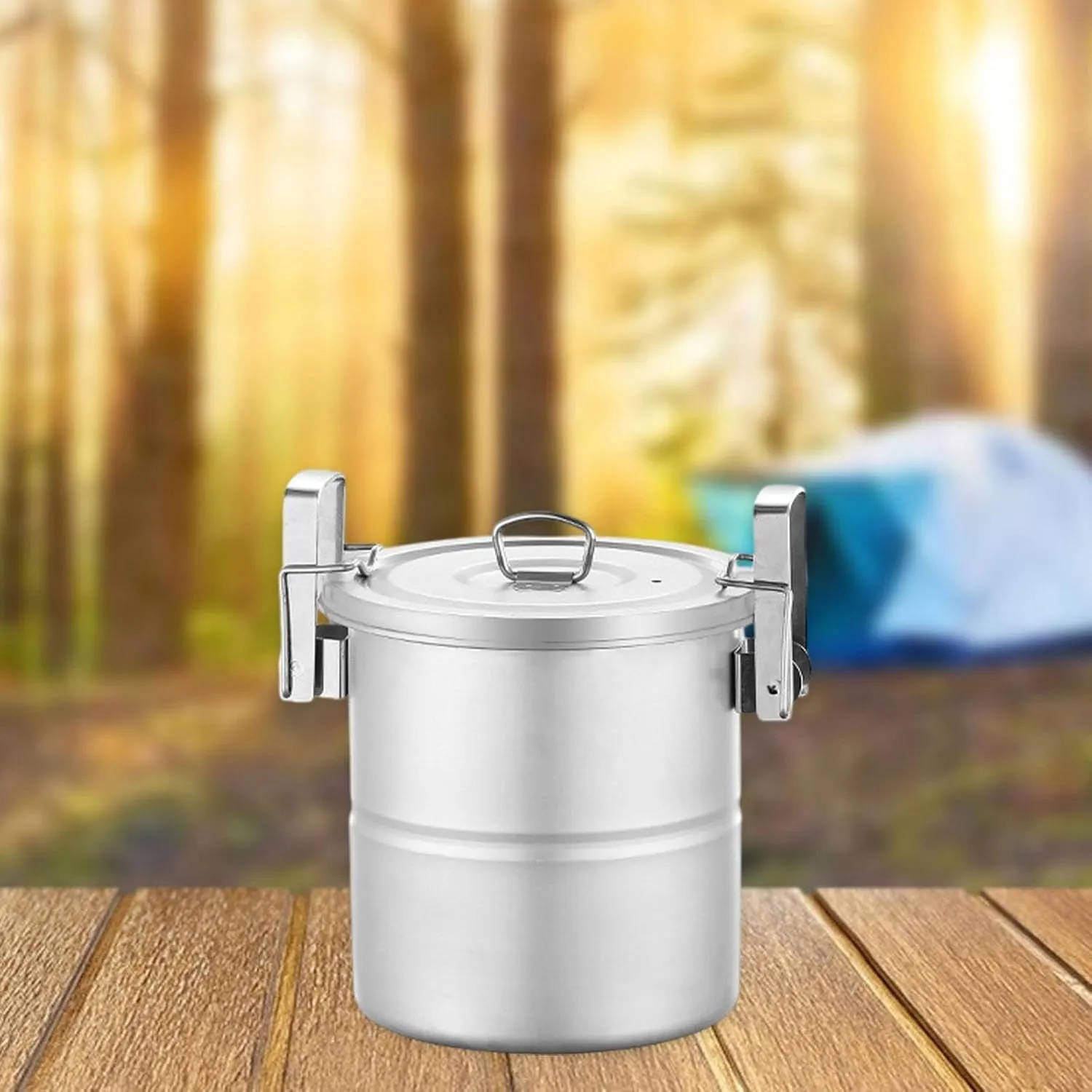 Camping Cooking Pot Outdoor Pot Nonstick with Handle 304 Stainless Steel Campfire Cooking Equipment for Picnic BBQ Dinner