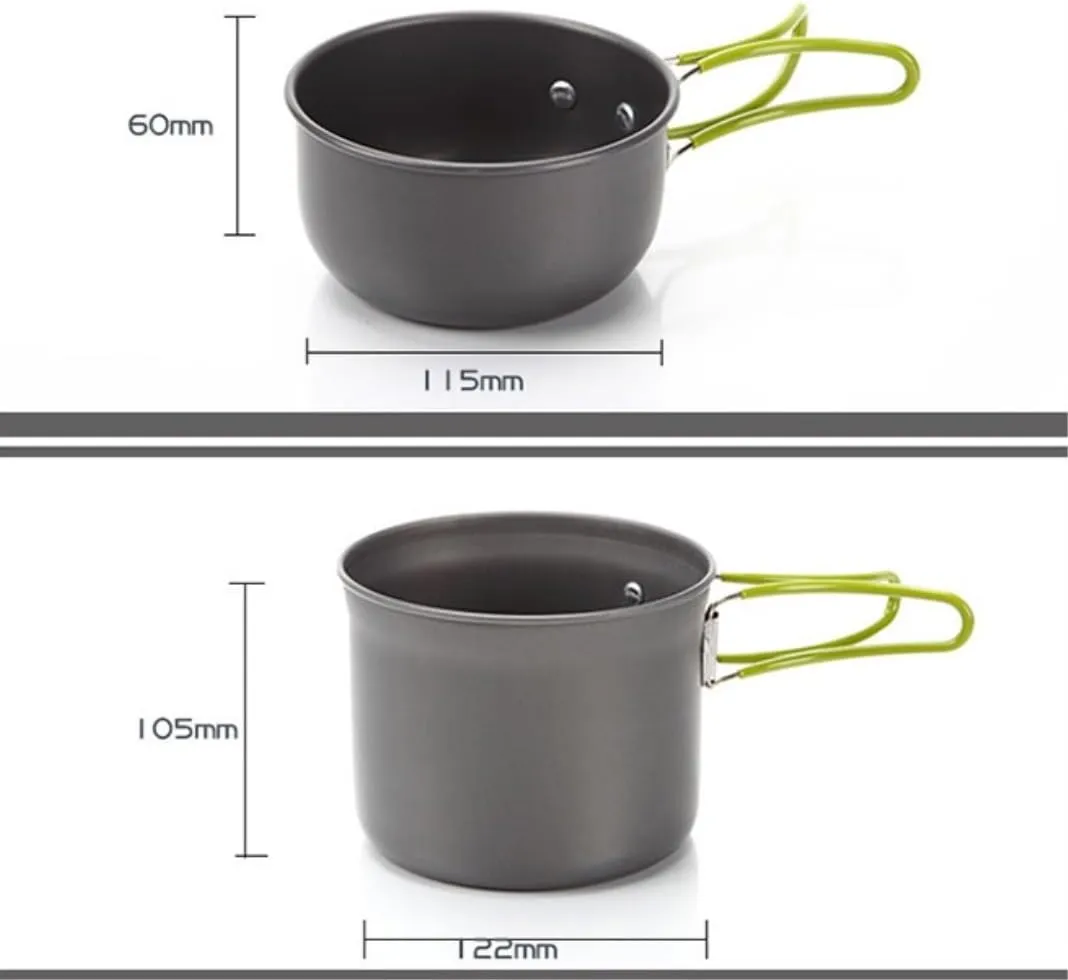 Camping Cookware, Camping Cookware Kit Outdoor Cooking Set Cooking Equipment Utensils for 1 to 2 People Picnic Cookware Portable Stove