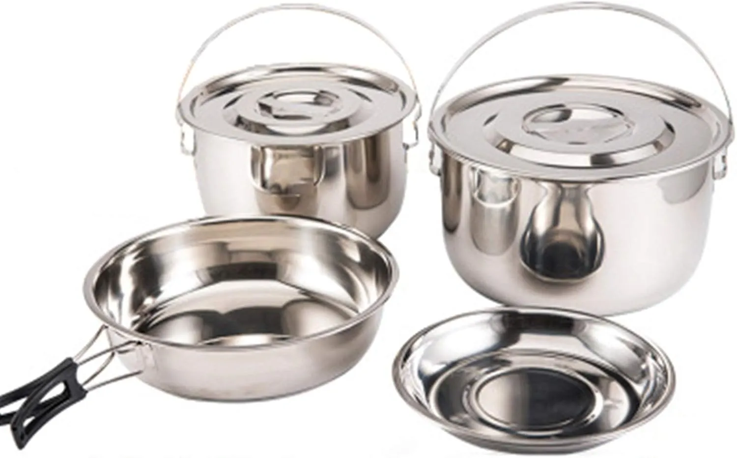 Camping Cookware Camping Cookware Set - Compact Stainless Steel Cooking Pots and Pans | Outdoor Cook Set for Hiking | Beach | Hiking Gear Outdoor Camping Cookware