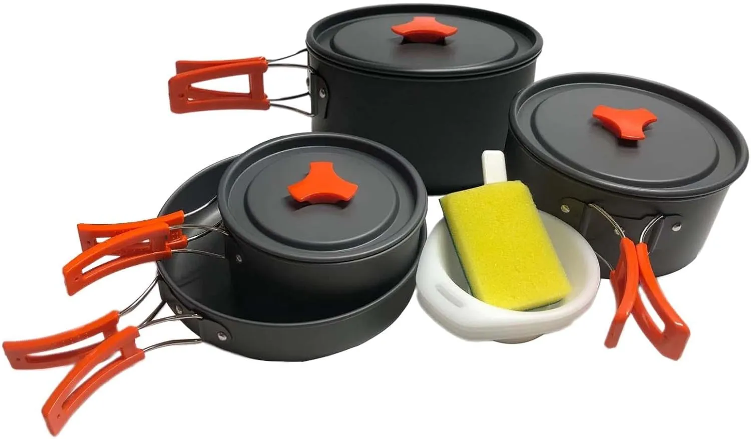 Camping Cookware Mess Kit Frying Pan with Storage Bag Cookset Cooking Pot Cooking Utensils Set for Hiking BBQ Outdoor Cooking