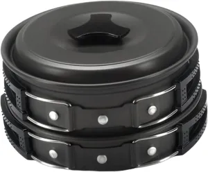 Camping Cookware Pot Frying Pan Aluminum Alloy Portable Tableware Camping Cooking Set with Storage Bag for Backpacking Dinner