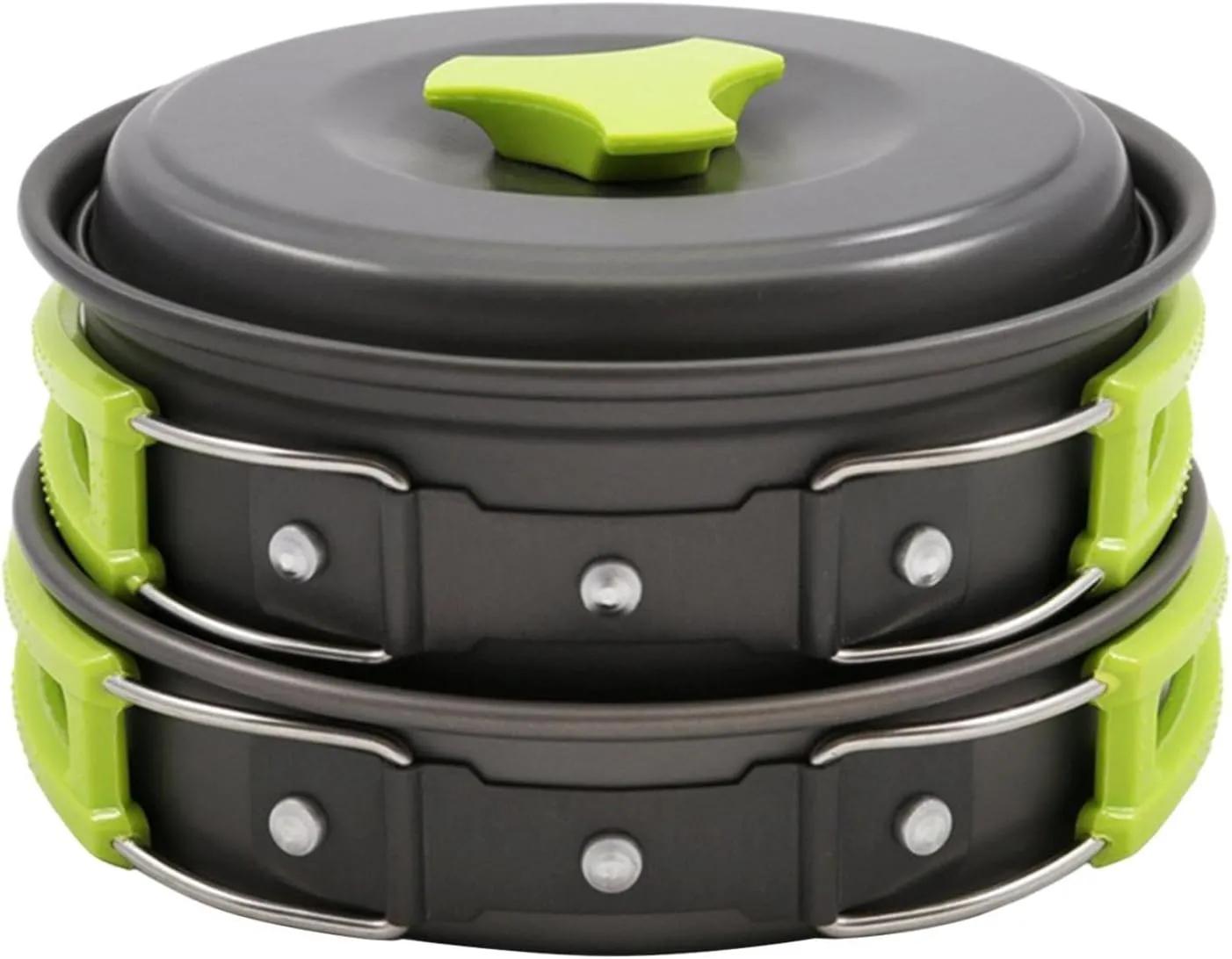 Camping Cookware Pot Pan Aluminum Alloy Cook Gear Nonstick Camping Cooking Set Included Carry Bag for Fishing Campfire Picnic