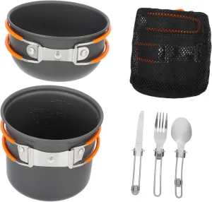 Camping Cookware Set 1-2 Person Portable Cooking Supplies Outdoor Cooking Kit