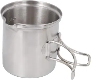 Camping Cookware, Stainless Steel Cast Iron Skillets Camping Essentials with Handle for Camping Hiking