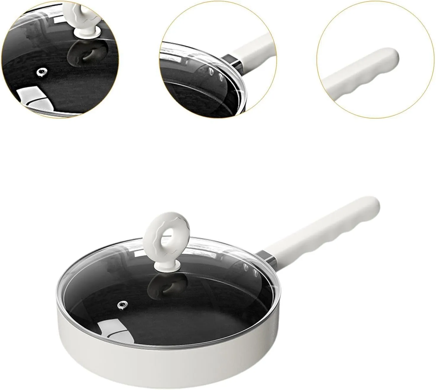 Camping Frying Pan Flat Griddle Pan Non Stick Gift Tableware Equipment with Lid Kitchen Cookware for Home Fishing Backpacking