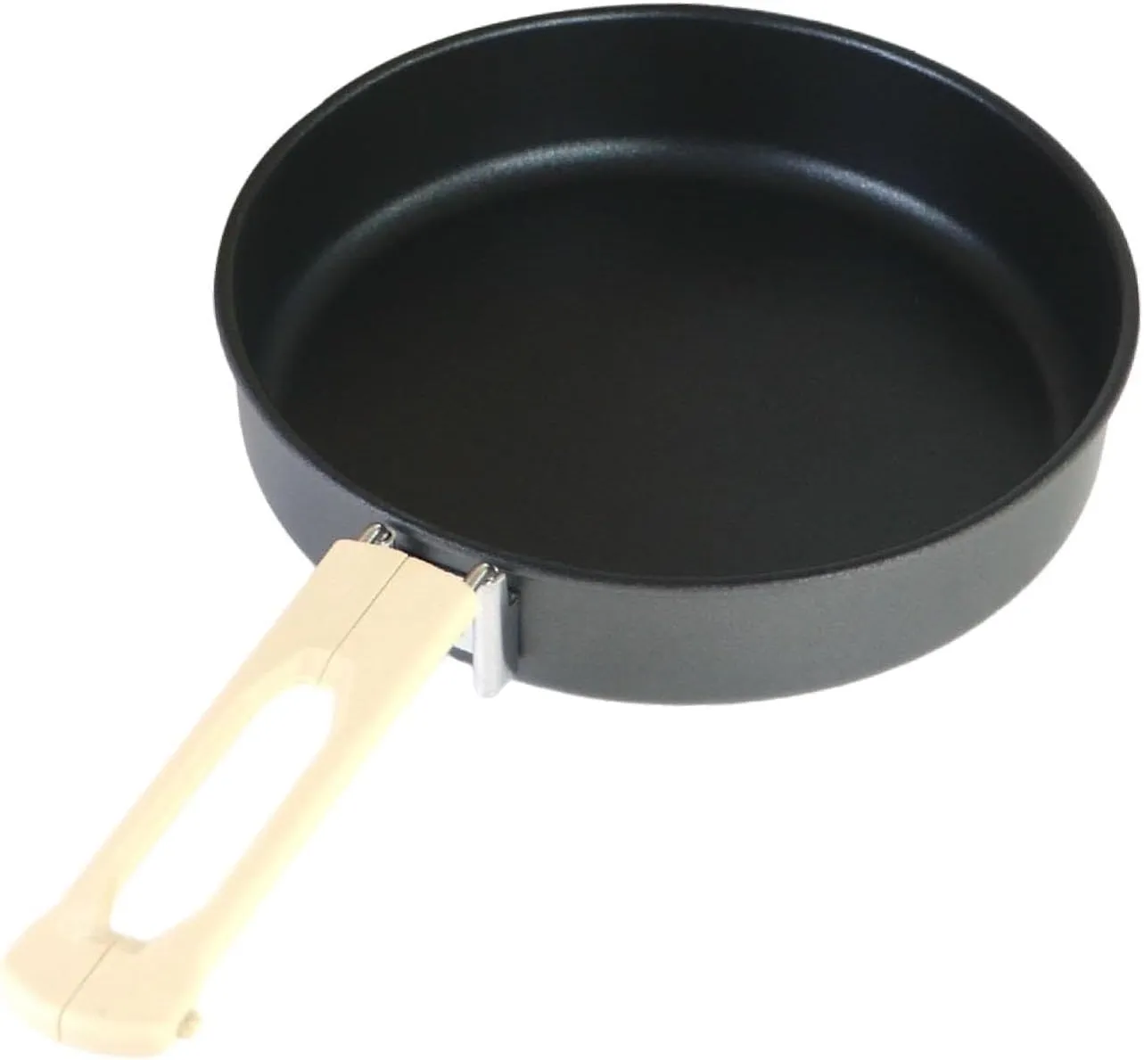 Camping Frying Pan Non Stick Skillet Heat Resistant Lightweight Multipurpose Foldable Handle Flat Griddle Pan for Fishing BBQ, L Aluminum Alloy