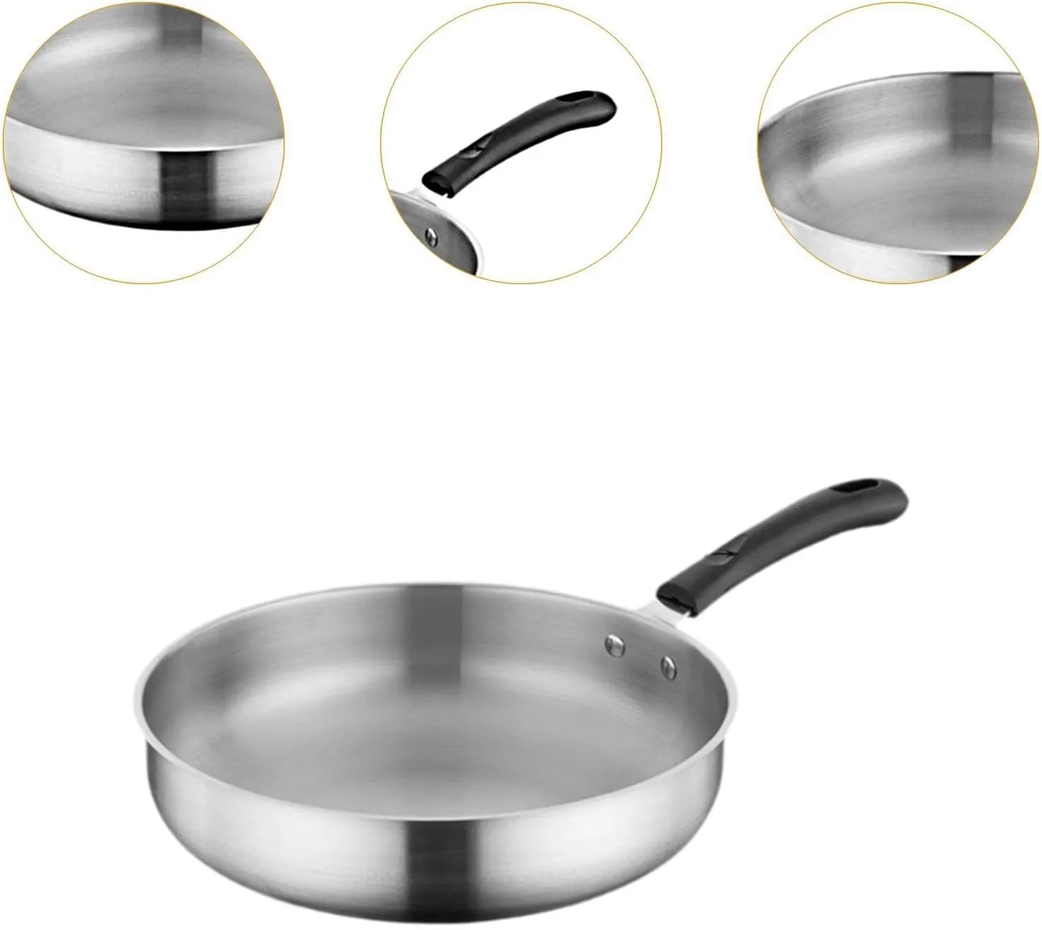 Camping Frying Pan Skillet Non Stick Cooker Cookware Portable Flat Griddle Deep Fry Pan for Backpacking Camping Indoor Picnic