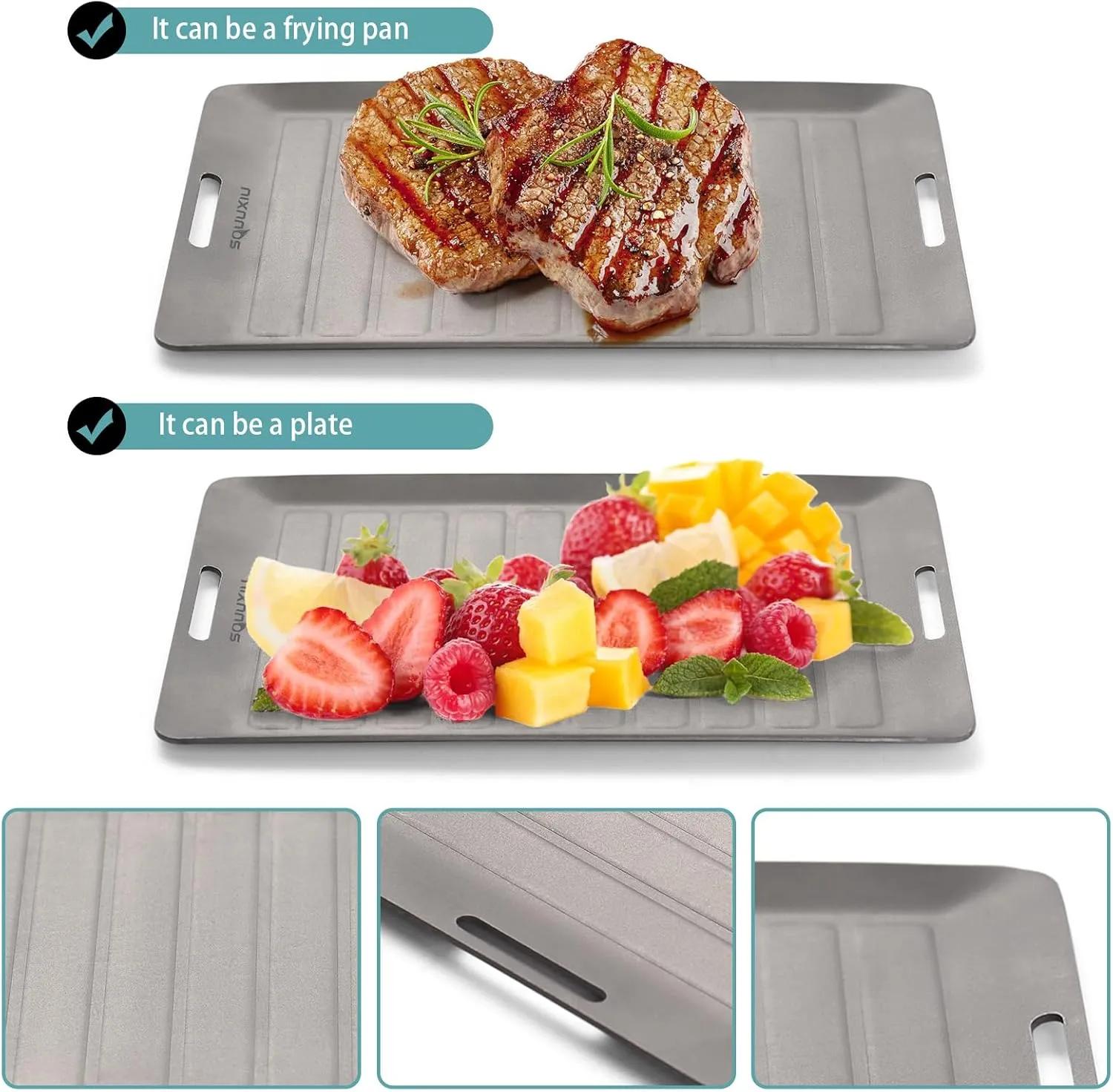 Camping Grill Pan & BBQ Tinks Portable Outdoor Cookware Set Finisca Matte Non-Stick for 1 Person (Plate Pinks and Barbecue L)