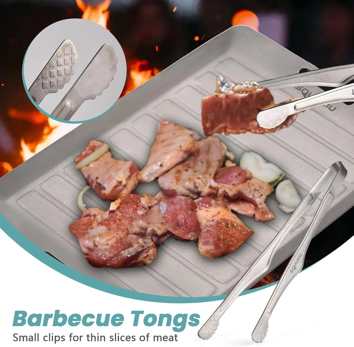 Camping Grill Pan & BBQ Tinks Portable Outdoor Cookware Set Finisca Matte Non-Stick for 1 Person (Plate Pinks and Barbecue L)