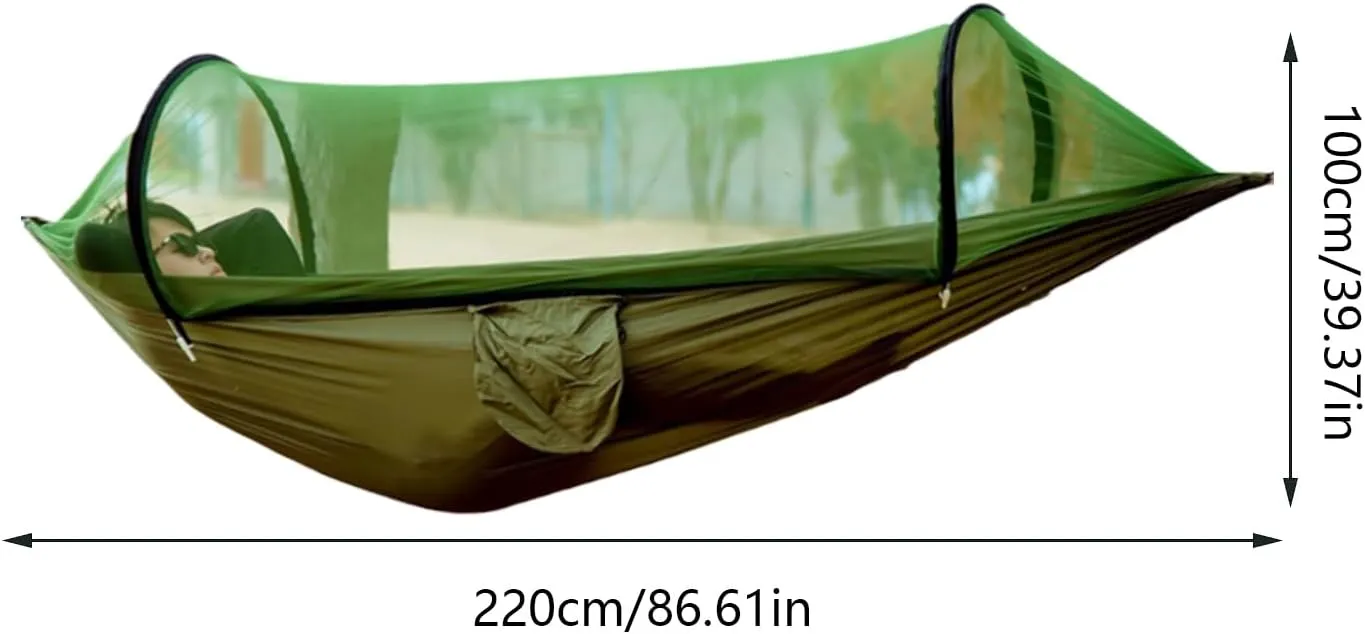 Camping Hammock - Backpacking Hammock | Hanging Bed With Net | Safety Buckle | Storage Bag | 2 Pieces 3 Meter Rope | Breathable Lightweight Compact Camp Accessories For Backyard Survival Travel Hiking