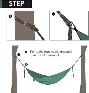 Camping Hammock, Camping Essentials, Portable Hammock w/Tree Straps,Single or Double Hammock for Outside, Hiking, and Travel， Camping Gear for Outside Hiking Camping Beach Backpack Travel（107" x 55"）