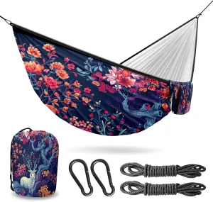Camping Hammock Double & Single Portable Hammocks with 2 Tree Straps, Great for Hiking,Backpacking,Hunting,Outdoor,Beach,Camping, Alpaca (12)