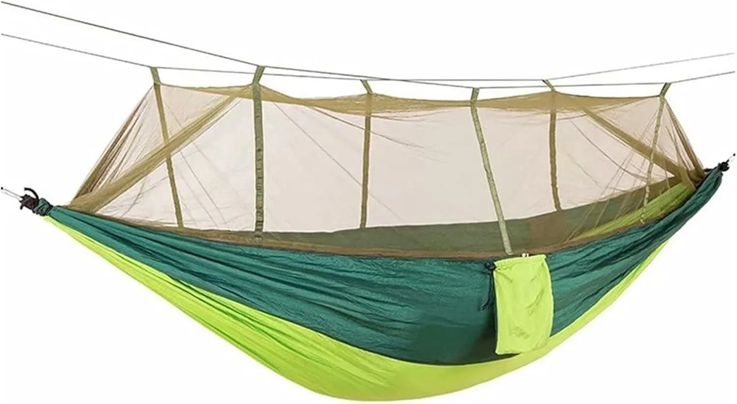 Camping Hammock Double Camping Hammock with Mosquito Net Lightweight Nylon Portable Hammock Parachute Hammock with Tree Straps for Camping