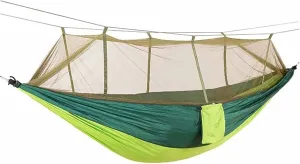 Camping Hammock Double Camping Hammock with Mosquito Net Lightweight Nylon Portable Hammock Parachute Hammock with Tree Straps for Camping