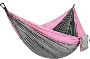 Camping Hammock Oversized Double Camping Hammock Portable Tree Straps Hammock 210T Nylon Travel Hammock Lightweight Parachute Hammocks