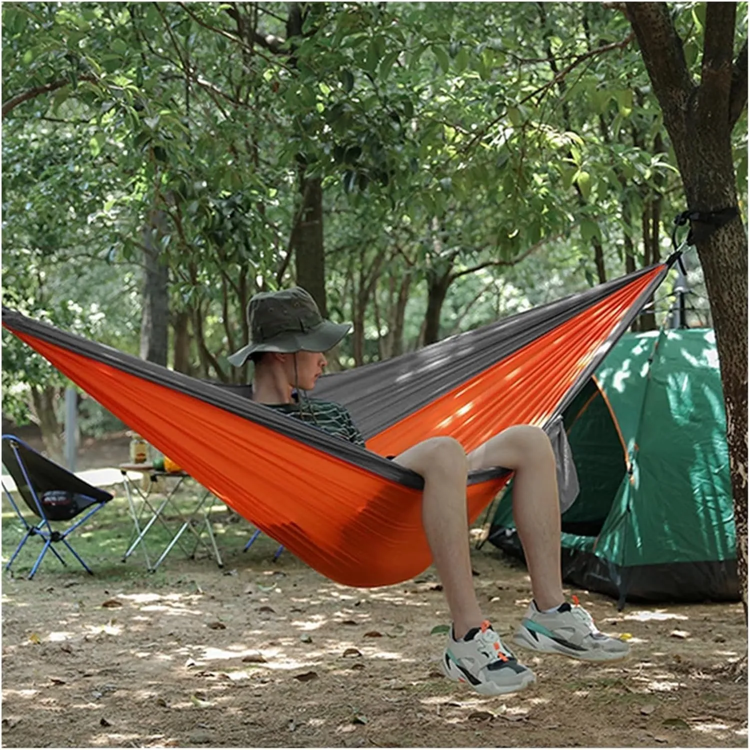 Camping Hammock Portable Camping Hammock Double Hanging Bed Lightweight Hammock Outdoor Waterproof Durable Survival Travel Leisure Bed, 245 X 90cm C