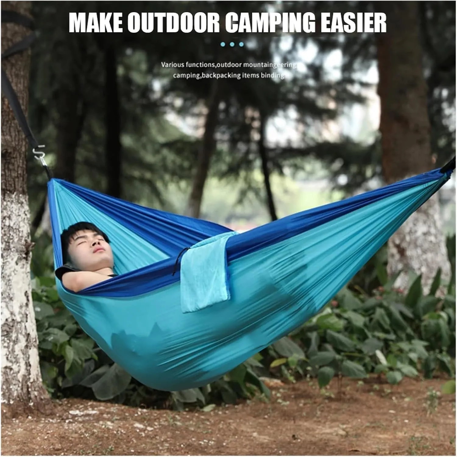 Camping Hammock Portable Camping Hammock Double Hanging Bed Lightweight Hammock Outdoor Waterproof Durable Survival Travel Leisure Bed, 245 X 90cm C