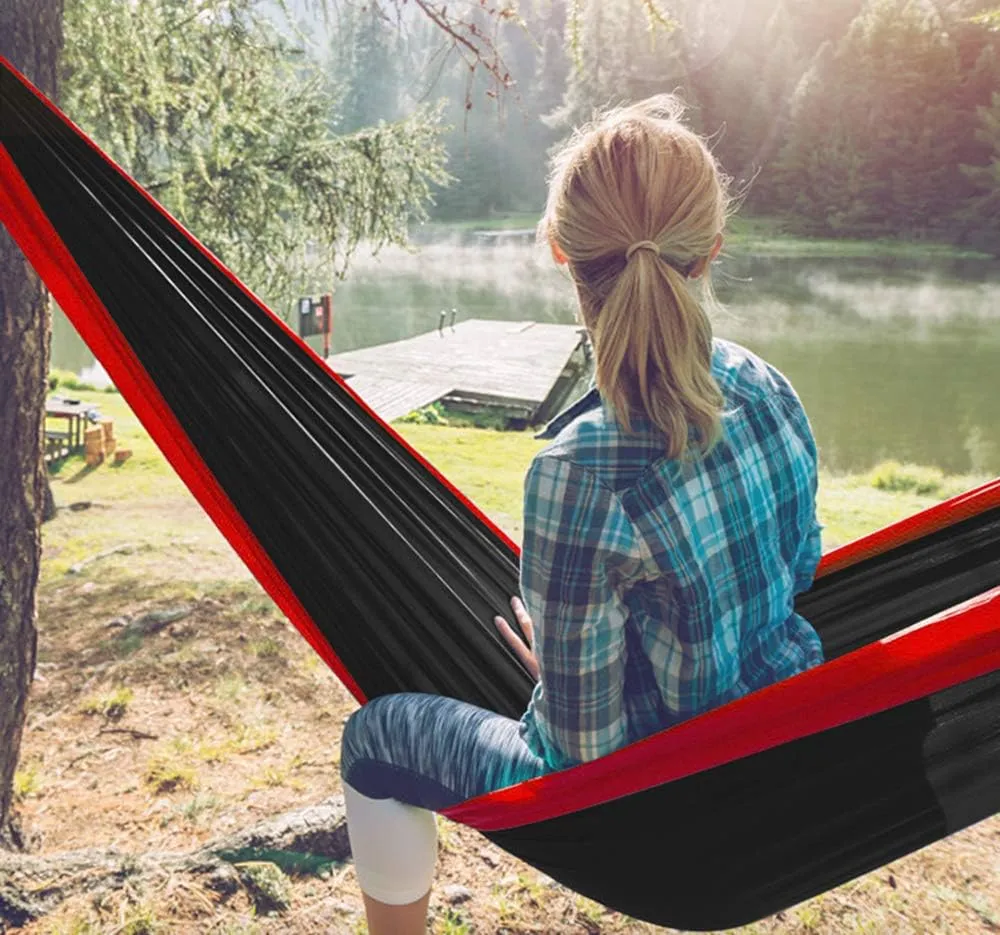 Camping Hammock - Portable Hammock, Best Parachute Double Hammock for Backpacking, Camping, Travel, Beach, Yard.