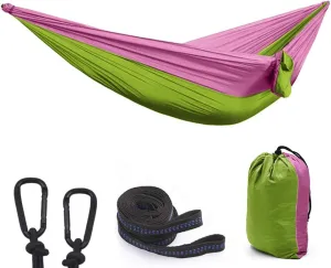 Camping Hammock - Portable Hammock, Best Parachute Double Hammock for Backpacking, Camping, Travel, Beach, Yard.