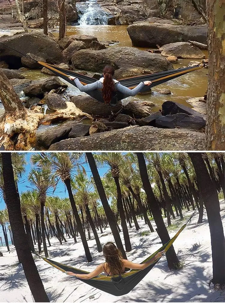 Camping Hammock - Portable Hammock, Best Parachute Double Hammock for Backpacking, Camping, Travel, Beach, Yard.