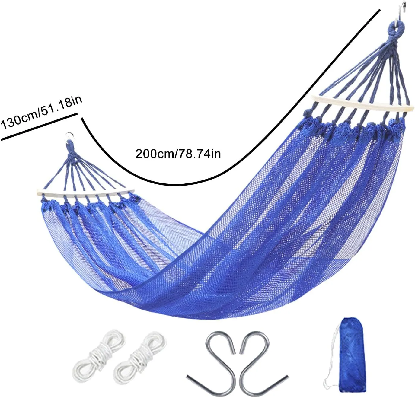 Camping Hammock, Portable Hammock, Ice Silk Hammock Swing, Ice Silk Swing Bed, Sturdy Portable Soft Cooling Hammock Bed, Breathable Mesh Hammock for Garden, Patio and Backyard