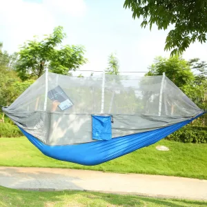 Camping Hammock with Mosquito Net, 600 lbs Capacity, Double Size 102 x 55 inches, Grey