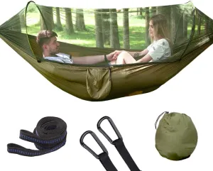 Camping Hammock with Mosquito Net, Portable Hammock Single & Double with Tree Straps, for Backpacking Hiking Travel Outdoor