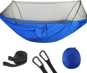 Camping Hammock with Mosquito Net, Portable Hammock Single & Double with Tree Straps, for Backpacking Hiking Travel Outdoor