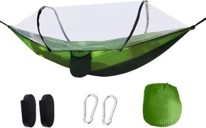 Camping Hammock with Mosquito Net, Portable Hammock Single or Double Hammock,Hammocks for Outside, Essential Camping Gear, Travel Portable Lightweight Hammocks for Survival Travel (B)