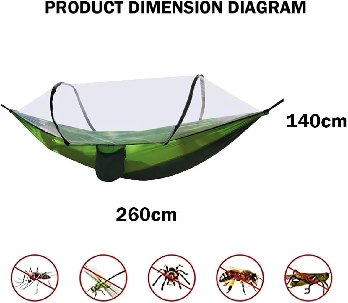 Camping Hammock with Net, Hammock Tent Strong Load-Bearing Capacity, Portable Hammock Camping Breathable Mosquito Proof, Suitable for Outdoor Use(Pink,260 * 140cm)