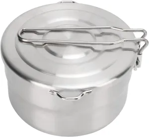 Camping Pot, 1.5L Stainless Steel Camping Cookware Camping Cooking Set with Lid for Outdoor Mountaineering Hiking