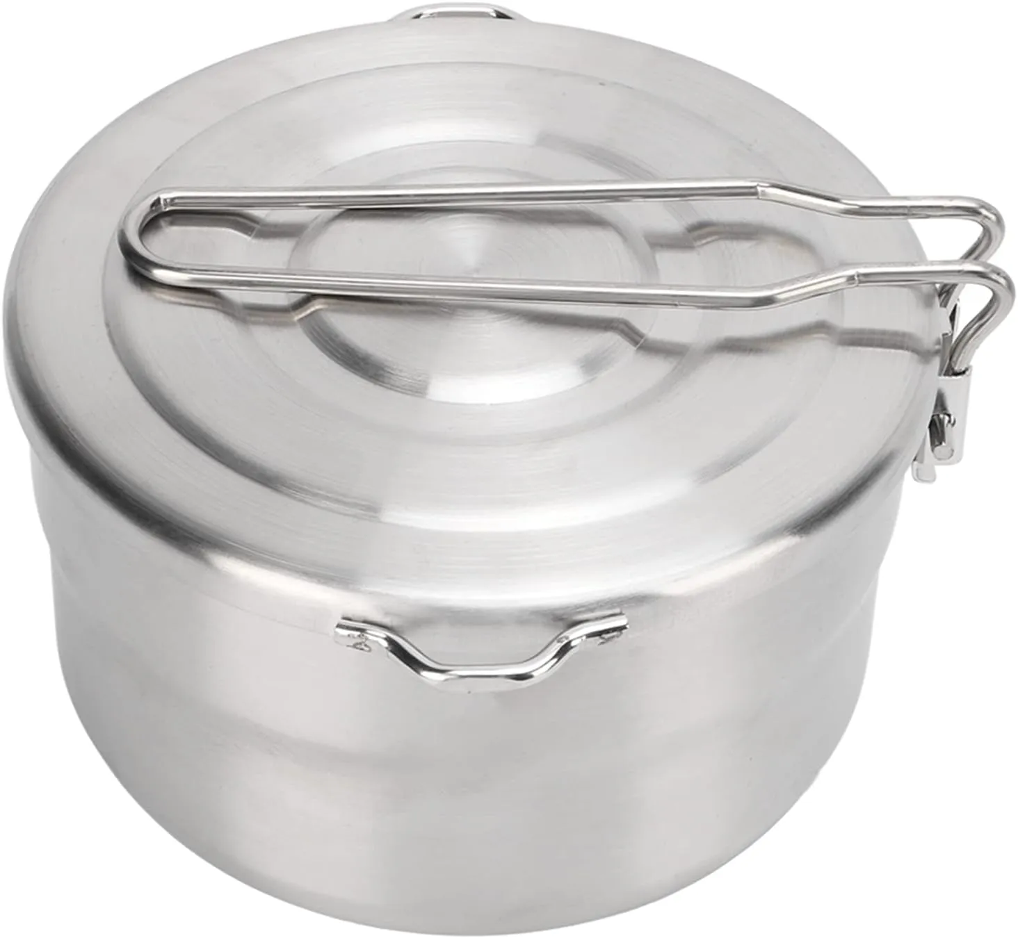 Camping Pot, 1.5L Stainless Steel Camping Cookware Camping Cooking Set with Lid for Outdoor Mountaineering Hiking
