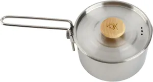 Camping Pot, 1L Stainless Steel Camping Tea Pot, Portable Camping Kettle, Multifunctional Outdoor Kettle Pot Camp Cooker Camping Tea Kettle with Removable Handle for Camping