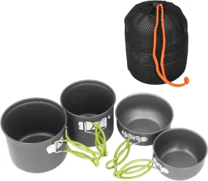 Camping Pot Kit Multi Layer Anti Scalding Design Cookware Mess Kit for Outdoor Hiking