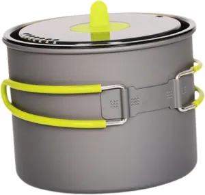 Camping Pot Outdoor Cook Gear Nonstick Foldable Handle Multipurpose Portable Pot