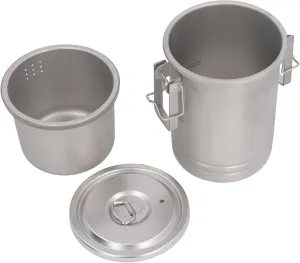 Camping Pot, Stainless Steel Camping Cook Pot Camping Cooking Pot with Lid Steaming and Boiling Multifunction Portable Large Capacity Bento Pot Camping Cookware for Outdoor
