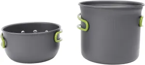 Camping Pots, Aluminum Alloy Pot Spoon Fork Kit with Carry Bag for 1 To 2 People Camping Cooking Set