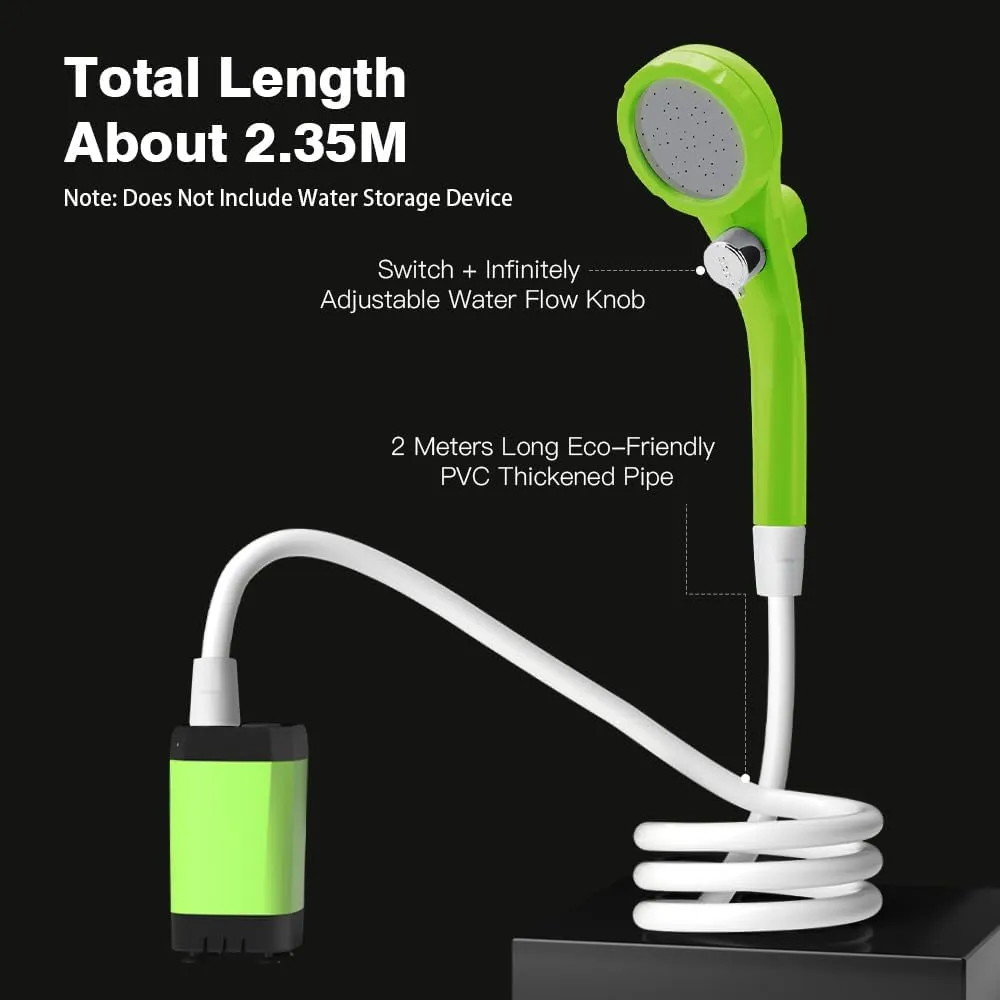 Camping Shower, Portable Camping Shower Pump RV Outdoor Shower Kit Camp Shower w Full Screen Intelligent Digital Display Adjustable Shower Kit for Backyard