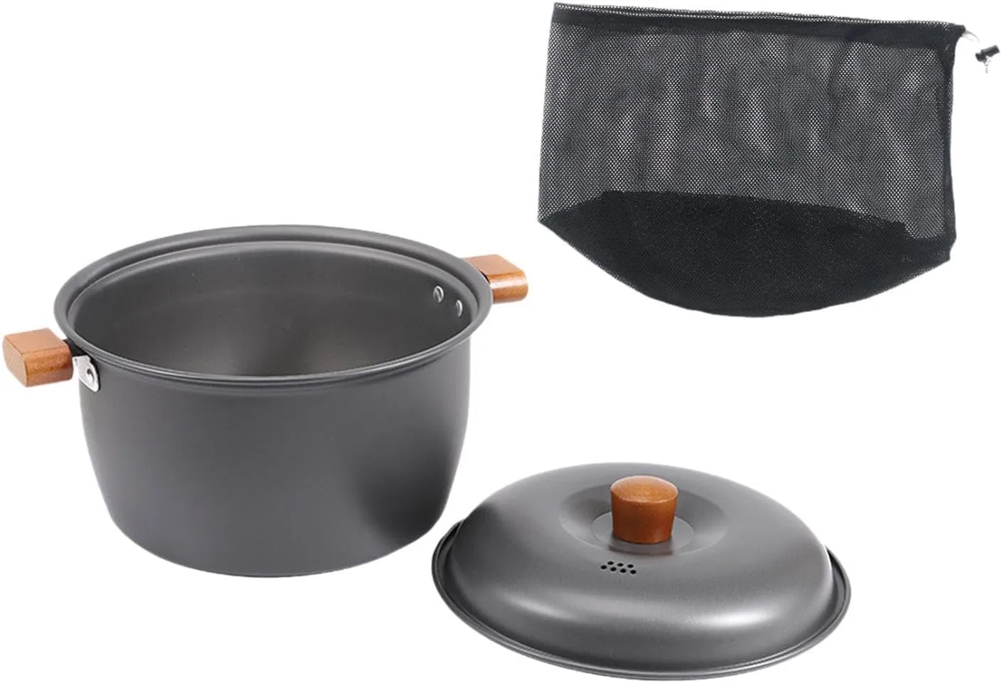 Camping Soup Pot Cookware Portable Aluminum Compact Accessories with Lid Outdoor