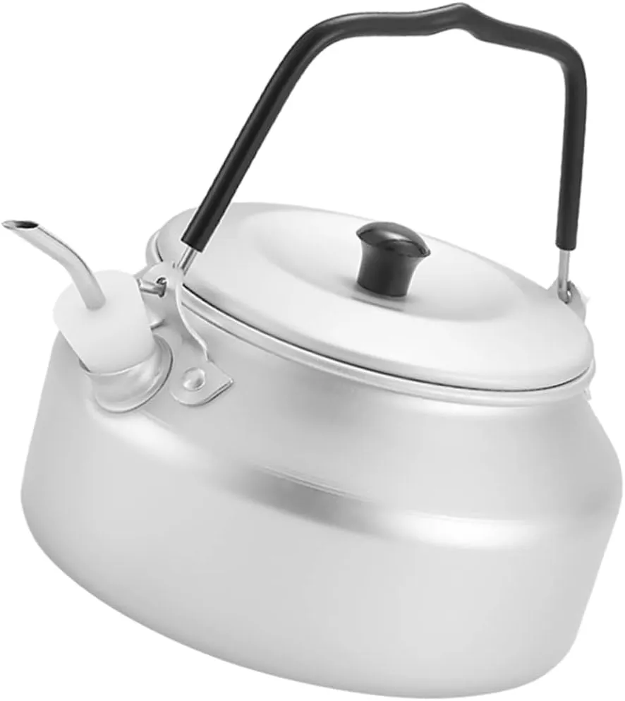 Camping Stovetop Kettle 0.9l Portable Tea Pot Whistle Easy to Clean Outdoor Supplies