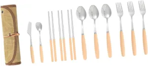 Camping Travel Utensil Set Compact and Portable Including Fork Spoon Chopstick Must Have for Outdoor Activities