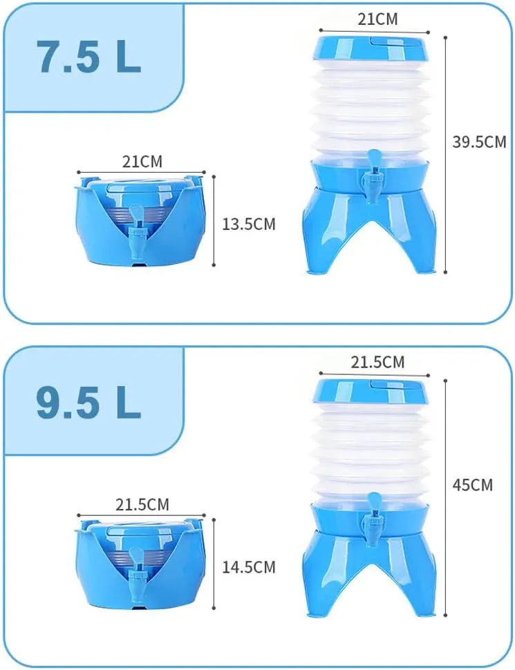 Camping Water Container,3.5 L Collapsible Water Bucket Portable Water Tank Reusable Water Storage Carrier Jug No-Leak Water Dispenser with Drain Tap for Outdoors Hiking