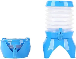 Camping Water Container,3.5 L Collapsible Water Bucket Portable Water Tank Reusable Water Storage Carrier Jug No-Leak Water Dispenser with Drain Tap for Outdoors Hiking
