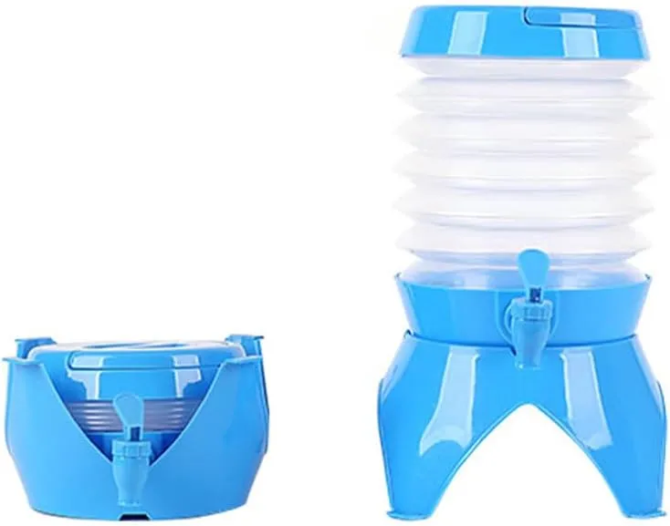 Camping Water Container,3.5 L Collapsible Water Bucket Portable Water Tank Reusable Water Storage Carrier Jug No-Leak Water Dispenser with Drain Tap for Outdoors Hiking