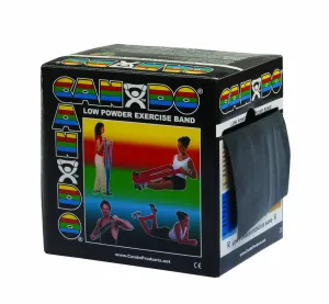 CanDo Low Powder Exercise Band, 50 yard roll, Black: X-Heavy