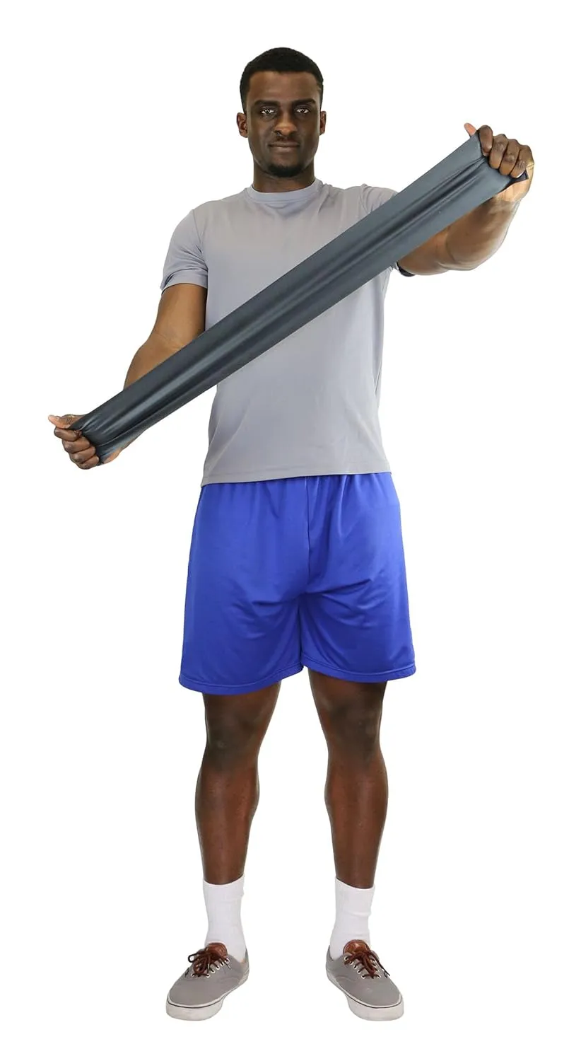 CanDo Low Powder Exercise Band, 50 yard roll, Black: X-Heavy