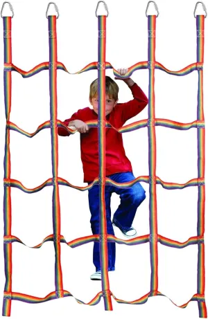 Cargo Climbing Net - Kids Climbing Net, Outdoor Kid Climbing Net, Portable Rainbow Climbing Rope Net | Webbing Ladder High Strength 57x72.8inch Obstacle, Heavy Duty Cargo Fitness for Kids Jungle Gyms