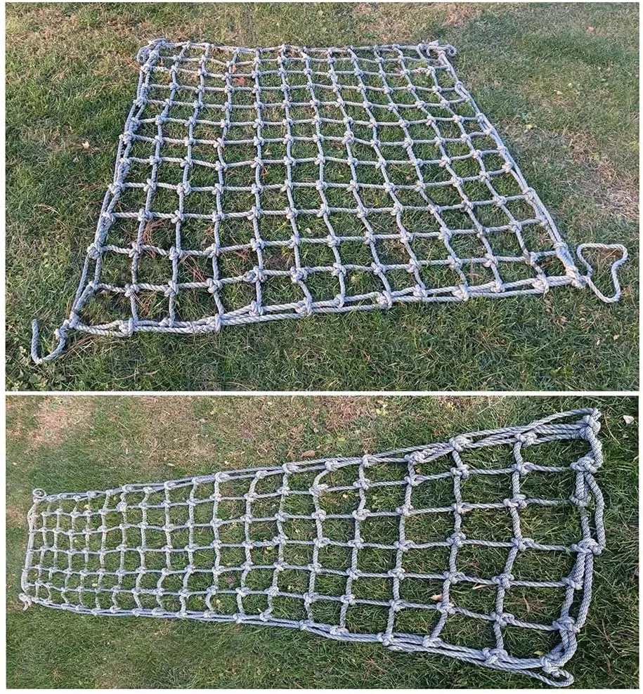 Cargo Climbing Net Outdoor Treehouse Nylon Truck Trailer Nets Playground Heavy Duty Swings Net Safety Net Cargo Net Child(8mm*8cm,2X3m/6.6X9.8ft)